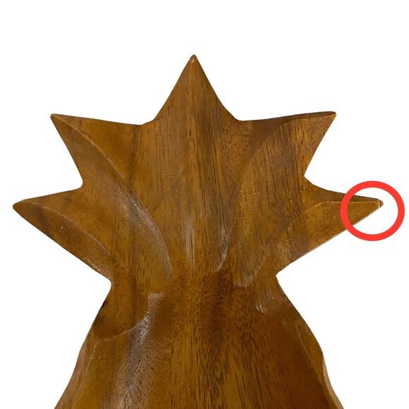 Set of 2 Carved Wooden Pineapple Shaped Bowls Made in Philippines MCM Vintage - Picture 5 of 15